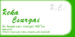 reka csurgai business card